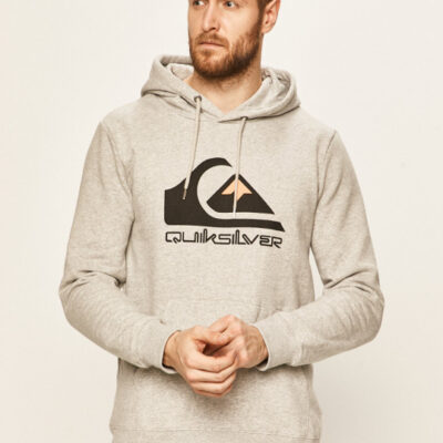 Sudadera sport hombre Quiksilver con capucha logo grande frontal Ref. EQYFT04089 SGRH gris claro