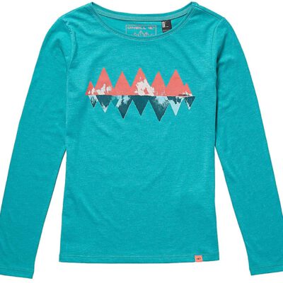 Camiseta O'NEILL niña manga larga Ref. 8P7172 Kinder T-Shirt lang Night View Spring grass Color azul turquesa