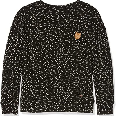 Sudadera ONEILL niña con cuello redondo Ref. 656476 Star Crew sweatshirt color negro con triángulos rosa pastel