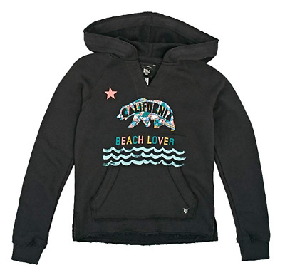 Sudadera Billabong niña con capucha Ref. U8HO01 Stolen paradise negra con estampado California multicolor