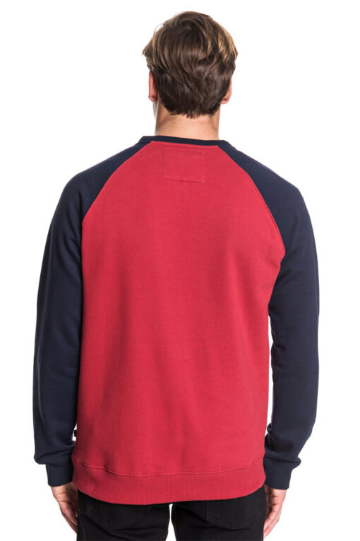 Sudadera Quiksilver hombre suave cuello redondo casual básica Everyday Sweatshirt Ref. EQYFT03847 bicolor roja y marino