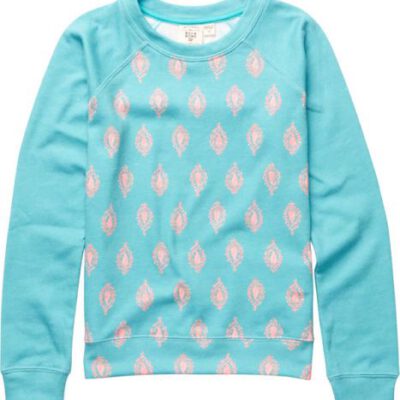 Sudadera BILLABONG niña cuello redondo Ref. C8CR02 Paying games Carribean azul turquesa con detalles rosa palo