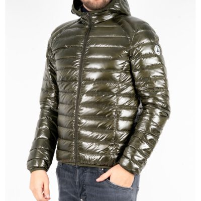 Chaqueta capucha Jott de plumas Hombre NICO LAQUÉE Vert Fonce 3921/236 BASIC Justoverthetop Verde oscuro metalizado