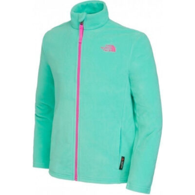 Forro polar NIÑA con cremallera THE NORTH QUEST FULL ZIP RETRO GREEN ref. T0CG72N0Q-YS Polartec® Verde agua con detalles fucsia