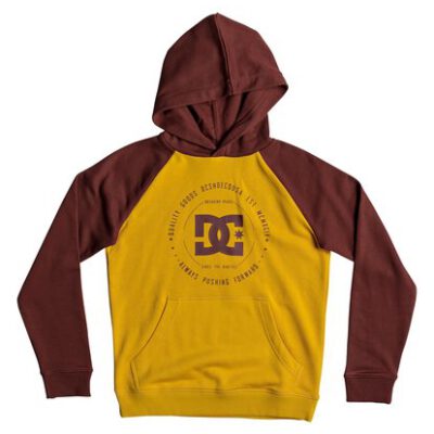 Sudadera DC SHOES con capucha para niño Ref. EDBSF03079 REBUILT HOODIE Granáte y mostaza