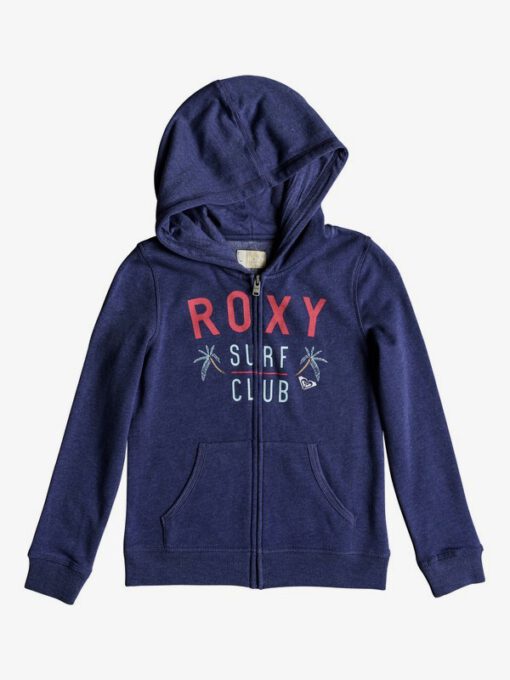 Sudadera ROXY niña con capucha y cremallera Ref. ERGFT03247 The Endless Round color BREO VIOLETA logo letras grandes