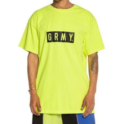 Camiseta GRIMEY manga corta unisex Flying Saucer Tee FW19 Fluor Yellow TEE Ref. GA540-FYLW amarilla con logo negro