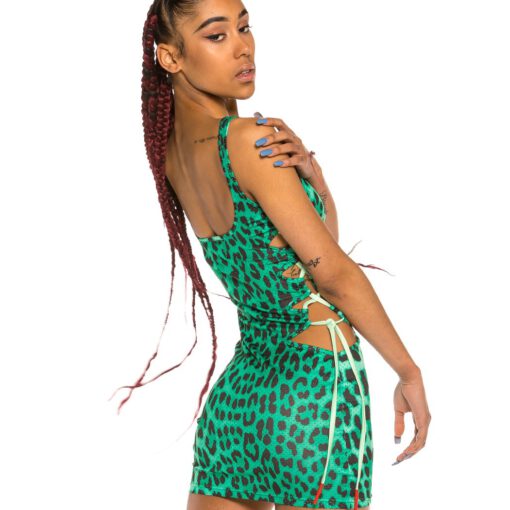 Vestido Grimey Chica tirantes Yanga Girl Mesh Dress SS20 Green Ref. GGDR107-GRN verde esmeralda animal print