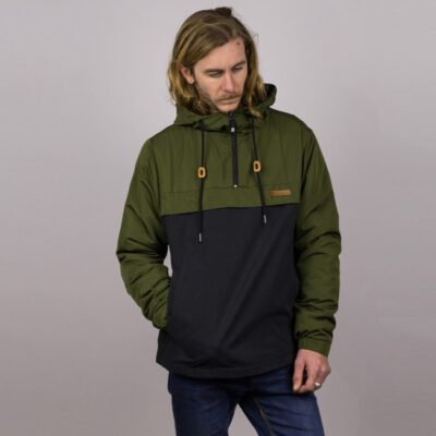 Chaqueta impermeable HYDROPONIC hombre con forro polar Southside Bicolor Army Pirate Ref. 18564 verde y negra