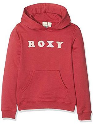 Sudadera ROXY niña con capucha y cremallera Ref. ERGFT03433 Calm Vibes B COLOR RQHO rojo rosado logo terciopelo rosa