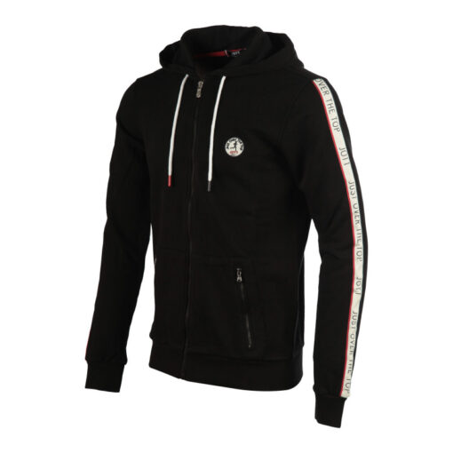 Sudadera capucha Jott Hombre 3940/999 Natal Zipper capuche bande sport Justoverthetop negra con bandas logos mangas