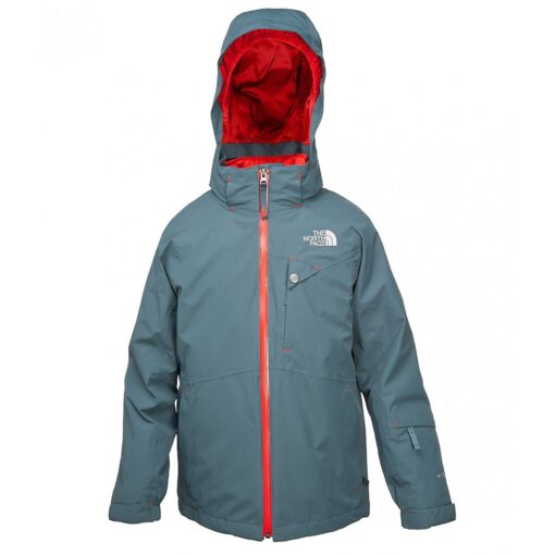 Chaqueta snow THE NORTH FACE niño con capucha OZONE JACKET CONQUER BLUE SNOW ref. T0CF59Z42 gris con detalles naranjas