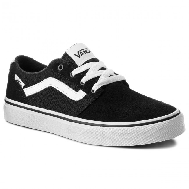 Zapatillas VANS Niño Chapman Stripe (Suede/Canvas) Black/White Mod. VN0A349SIJU negra lona cuero Martimpe Berart - Tienda de Moda en Gausach, Vielha, de Aran