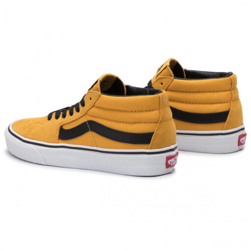 Zapatillas media caña VANS Skate número uno del mundo unisex SK8-Mid Mango Mojito/True black Ref. VN0A3WM3VYJ básica mostaza con bandas negras