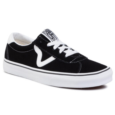 Zapatillas VANS Skate estilo retro unisex VANS Sport (Suede) Black Modelo: VN0A4BU6A6O1 negra con franja negra