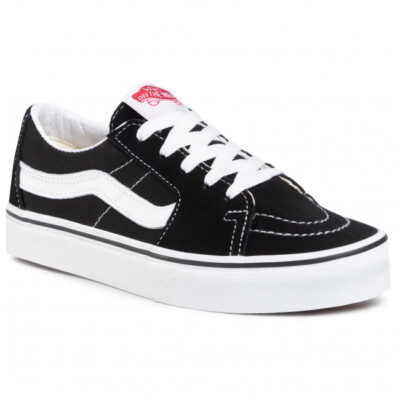 Zapatillas media caña VANS Skate número uno del mundo unisex SK8-LOW Modelo: VN0A4UUK6BT negra básica con franjas blancas