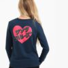 Sudadera SANTA CRUZ Mujer cuello redondo Japanese heart crew Ref. SCA-WCR-0272 Azul logo corazón letras japonesas