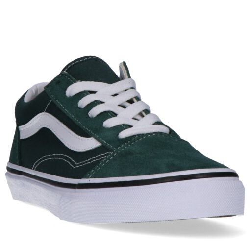 Zapatillas VANS clásicas y cómodas Sneakers deporte unisex VANS OLD SKOOL TREKKING GREEN/TRUE WHITE Mod. VN0A4BUUV3N1 ante verde con franjas blancas