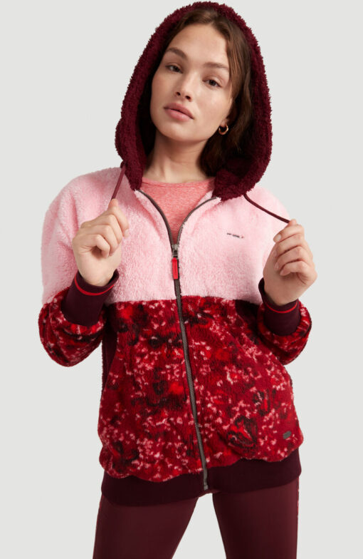 Polar O'NEILL con capucha y cremallera completa Snow City Fun Sherpa Ref. 0P5213‑4104 rosa caramelo