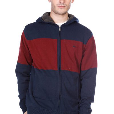 Chaqueta Quiksilver Hombre con capucha forro interior polar Blake Ref. EQYSW03005 byjo azul marino y granate