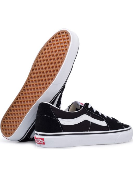 Zapatillas media caña VANS Skate número uno del mundo unisex SK8-LOW Modelo: VN0A4UUK6BT negra básica con franjas blancas