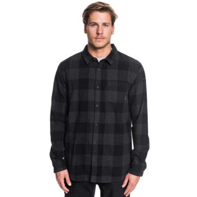 Camisa QUIKSILVER de Manga Larga franela Hombre Motherfly Flannel Long Sleeve Shirt Ref. EQYWT03918 kvj2 cuadros negro y gris