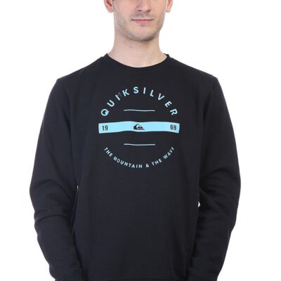 Sudadera Quiksilver hombre suave cuello redondo casual básica Ref. EQYFT03131 kvjo azul marinologo grande en pecho