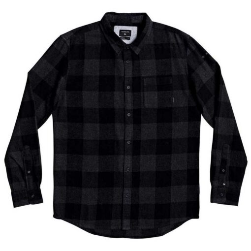 Camisa QUIKSILVER de Manga Larga franela Hombre Motherfly Flannel Long Sleeve Shirt Ref. EQYWT03918 kvj2 cuadros negro y gris