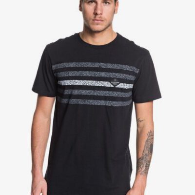 Camiseta Hombre QUIKSILVER manga corta contested Ref. EQYKT03927 kvjo negra rayas grises jaspeadas