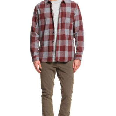 Camisa QUIKSILVER de Manga Larga franela Hombre Motherfly Flannel Long Sleeve Shirt Ref. EQYWT03918 RSD1 cuadros granate