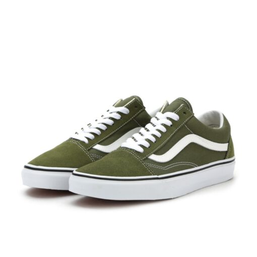 Zapatillas VANS clásicas y cómodas Sneakers deporte hombre OLD SKOOL WINTER Winter moss/True white Mod. VN0A38G1OW2 ante y lona verde caqui con franjas blancas