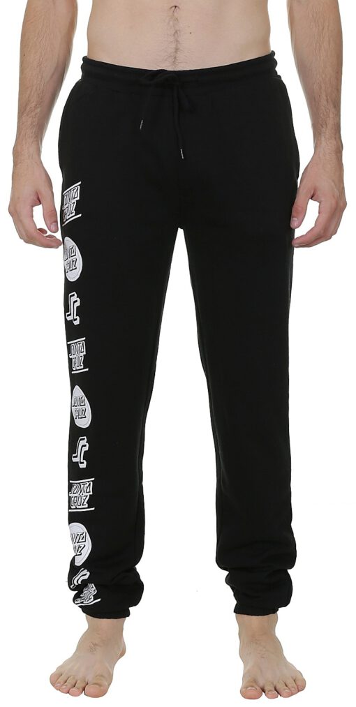Pantalón deporte Santa Cruz hombre suave CLASSIC SWEATPANT BLACK Ref. SCA-PNT-0114 negra logos blancos