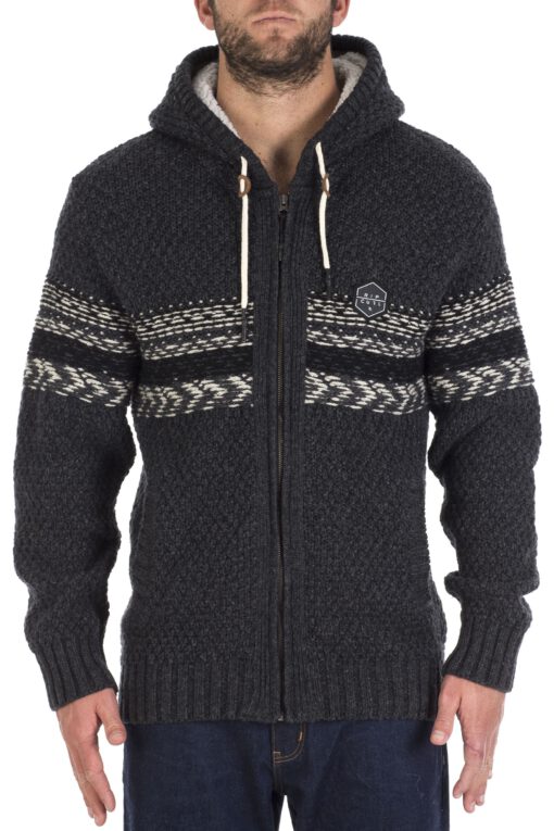 Chaqueta punto RIP CURL hombre caliente con capucha Torquay Sherpa Sweater Black Ref. CSWBG4 negro/gris