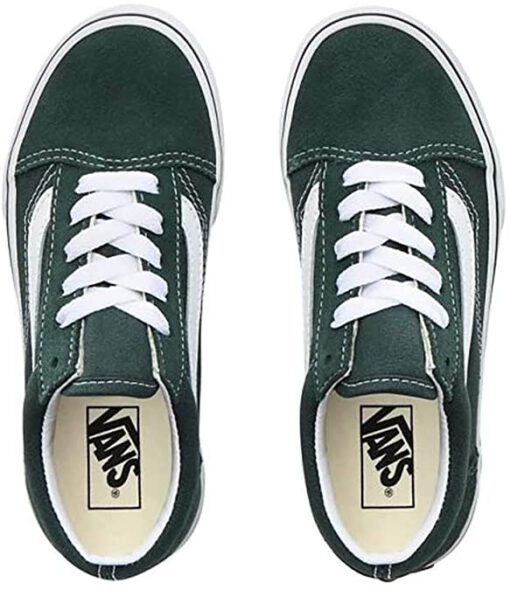Zapatillas VANS clásicas y cómodas Sneakers deporte unisex VANS OLD SKOOL TREKKING GREEN/TRUE WHITE Mod. VN0A4BUUV3N1 ante verde con franjas blancas
