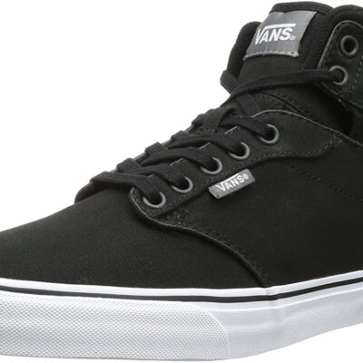 Zapatillas media caña VANS Skate confortables chico Atwood Hi (Canvas) Black/White Mod. VN0VG187 negra lona