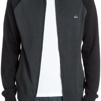 Chaqueta punto QUIKSILVER hombre con capucha y cremallera casual Creedence Zip Suéter Ref. EQYSW03004 kpwh gris y negro