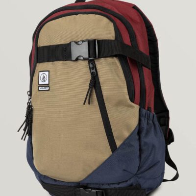 Mochila VOLCOM Backpack DE SUSTRATO CABERNET 26L grande con bolsillo ordenador Ref. D6531649 SKATEPACK Granate azul y beig