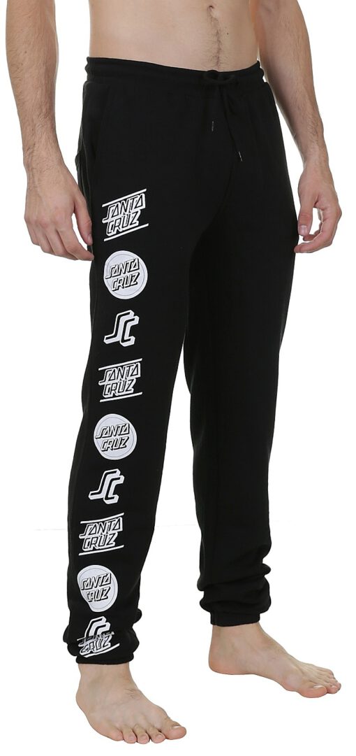 Pantalón deporte Santa Cruz hombre suave CLASSIC SWEATPANT BLACK Ref. SCA-PNT-0114 negra logos blancos