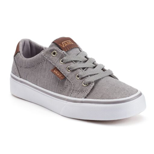 Zapatillas VANS Skate Niño Bishop (Textile) Gray/Potting Soil Mod. VN000NLWHWU Gris clara detalles piel