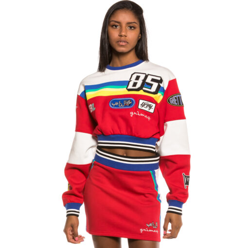 Sudadera corta Crop-Top GRIMEY cuello redondo chica Arch Rival niña Crop Crewneck SS20 Rojo Ref. GGCSW339-RED roja parches decorativos