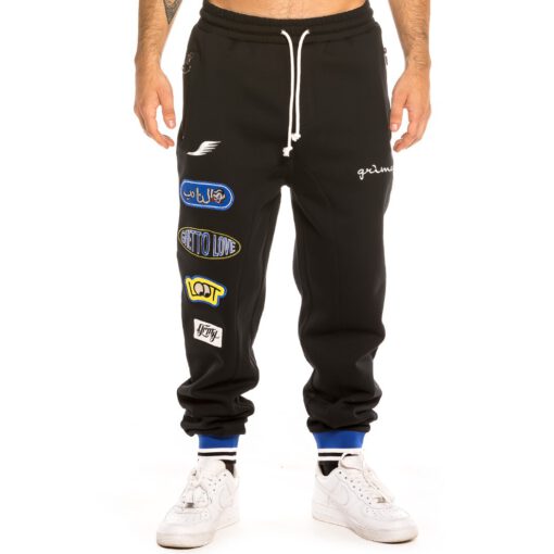 Pantalón deportivo GRIMEY cómodo UNISEX Arch Rival Negro Ref. GRTS188-FW20-BLK negro parches bordados