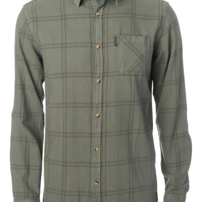 Camisa RIP CURL de Manga Larga franela Hombre Check Shirt Long Sleeve Shirt in Dusty Olive Ref. CSHDP4 cuadros verde oliva