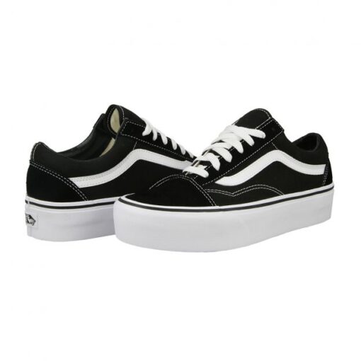 Zapatillas plataforma VANS Ward Sneaker Old Skool Platfor black Ref. VN0A3B3UY281 negra y franja blanca