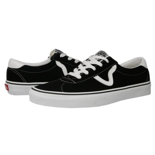 Zapatillas VANS Skate estilo retro unisex VANS Sport (Suede) Black Modelo: VN0A4BU6A6O1 negra con franja negra