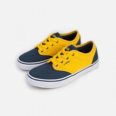 Zapatillas VANS Skate confortables chico Atwood (2 Tone) Blue/Yelow Mod. VN0A349PMIQ amarilla y azul lona