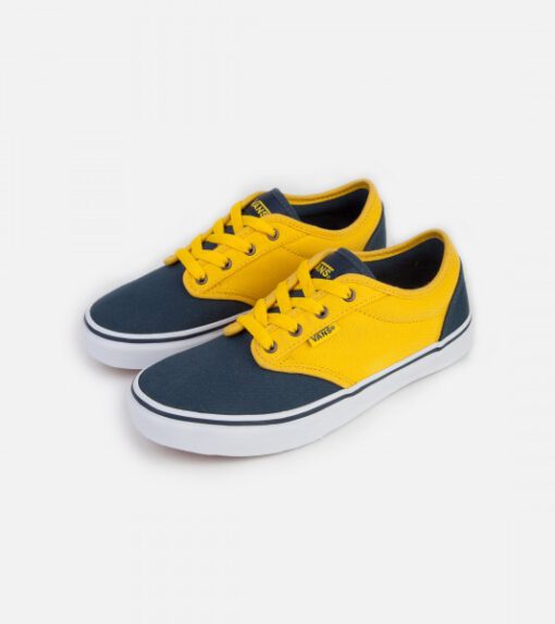 Zapatillas VANS Skate confortables chico Atwood (2 Tone) Blue/Yelow Mod. VN0A349PMIQ amarilla y azul lona