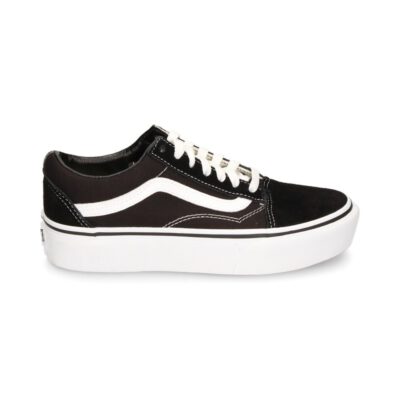 Zapatillas plataforma VANS Ward Sneaker Old Skool Platfor black Ref. VN0A3B3UY281 negra y franja blanca