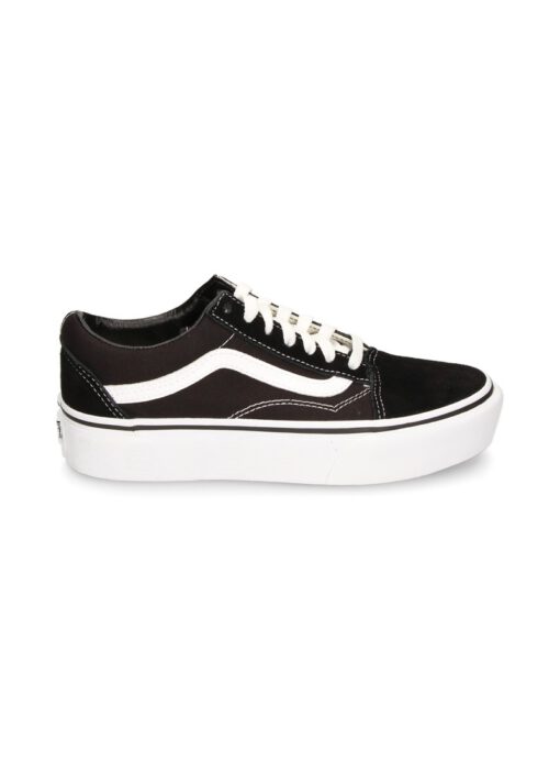 Zapatillas plataforma VANS Ward Sneaker Old Skool Platfor black Ref. VN0A3B3UY281 negra y franja blanca