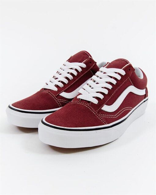 Zapatillas VANS clásicas y cómodas Sneakers deporte hombre OLD SKOOL APPLE B Apple Butter/True white Modelo: VN0A38G1Q9S ante y lona granate con franjas blancas