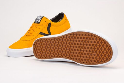 Zapatillas VANS Skate número uno del mundo unisex VANS SPORT Cadmium Yellow/True White Modelo: VN0A4BU6XW3 mostaza franja negra